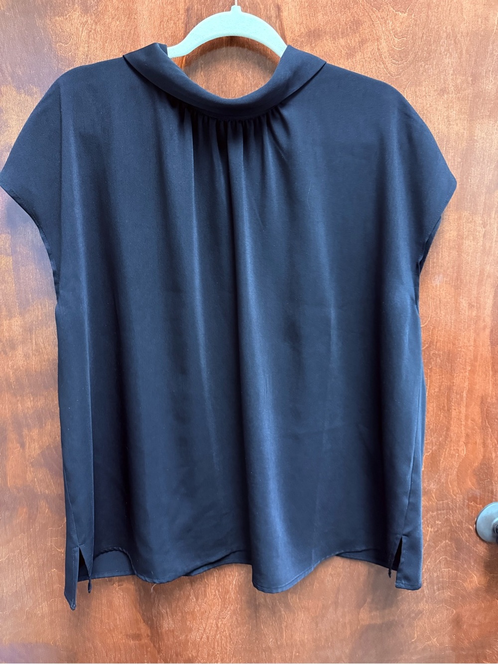 Eloquii Black Short-Sleeve Mock Neck Blouse